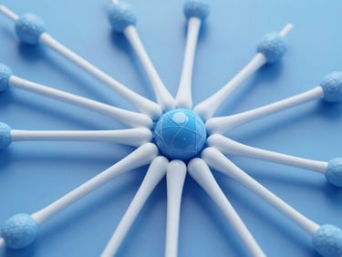 Scientific diagram illustrating the temporary binding of botulinum toxin to nerve terminals, showing gradual recovery of function over weeks, sterile blue background.