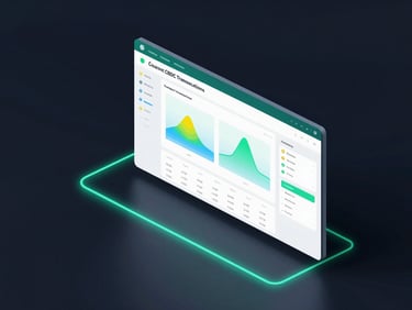 Mockup of a real-time monitoring dashboard showing compliant CBDC transactions, heatmaps, and audit trails, dark background, emerald and cyan accents, isometric perspective.