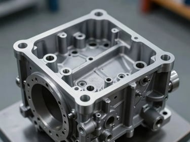 Close-up of clean, pristine gear assemblies inside a rebuilt transmission casing, metallic highlights, cool-toned workshop environment.