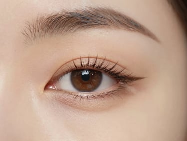 Macro detail of elegant lash design, soft diffused lighting, champagne tones, professional editorial style