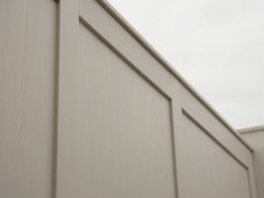 Interior detail of a custom residential space, white oak paneling, soft diffused daylight, minimal design.