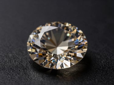 Extreme macro close-up of a natural diamond certification document on a dark elegant surface, dramatic side lighting, deep black and champagne tones, high contrast, luxury editorial, 85mm