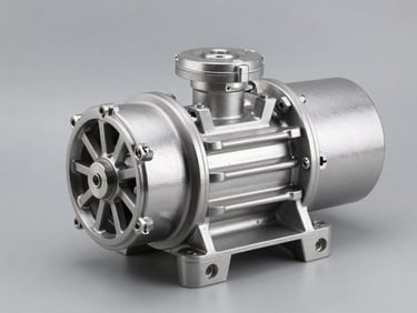 Submersible drainage pump for clean water, metallic finish, technical studio shot, high-contrast 50mm