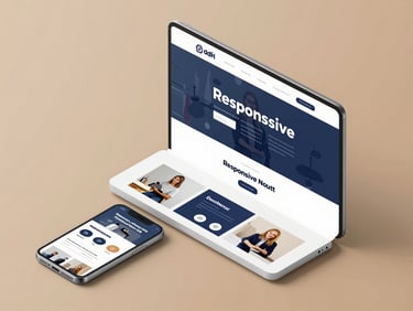 Isometric vector illustration of a modern website wireframe showing responsive desktop and mobile viewports.