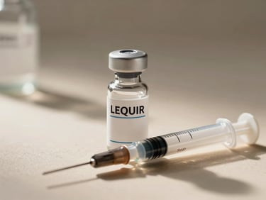 Macro shot of a high-end clinical serum vial next to a sterile syringe, soft diffused daylight, warm neutral background