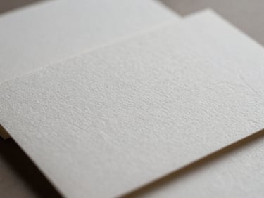 Close-up of a meticulously crafted letterpress business card on thick paper stock, soft directional light, shallow depth of field.