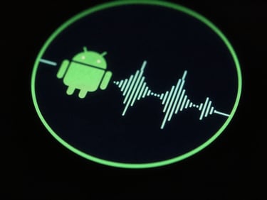 Macro shot of a custom Android widget displaying system stats, subtle haptic feedback lines emanating from touch points, dark studio, neon green screen glow.