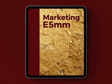 Clean mockup of a marketing e-book cover on a modern tablet, featuring subtle Portuguese stone texture, dramatic high-contrast studio lighting, rich crimson and gold tones, sharp product focus, 35mm