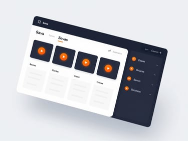 High-fidelity UI mockup of a clean SaaS dashboard with dark slate interface elements and glowing orange data nodes, isometric angle, high-key studio lighting.
