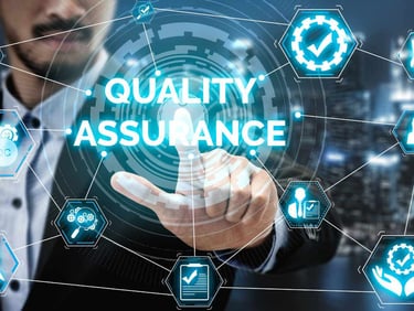 a man in a suit is holding a quality assurance assurance assurance assurance assurance assurance assurance