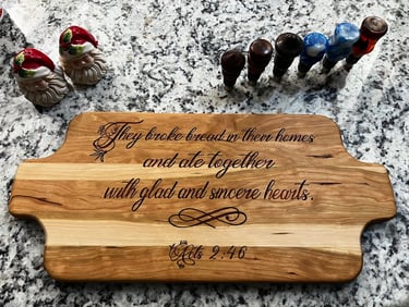 maple bread board engraved