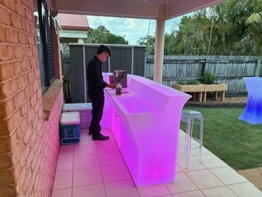 Glow Bar nightclub feels at a 18th Party in Cleveland, Redlands - party hire by SweetAz Co.