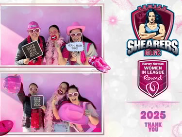 Gold Coast photo booth hire personalised pink photo template for Women in League
