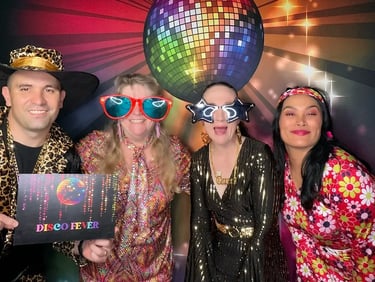 Photo Booth setup for a Disco Fundraiser in Thornlands, Redlands - party hire by SweetAz Co.