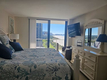 bedroom with view of marco island beach