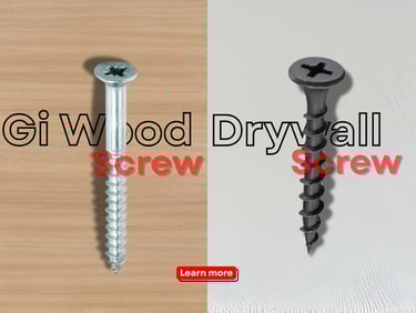 Comparison of wood screws vs. drywall screws, highlighting their key differences and best applicatio