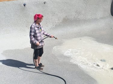 Removing the last debris