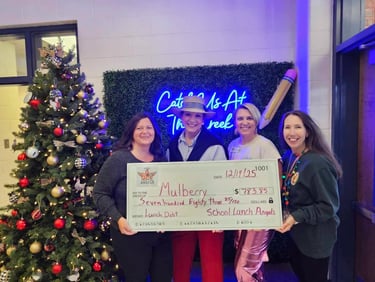 Mulberry Elementary Check Presentation to Eliminate School Lunch Debt - 12/19/2025