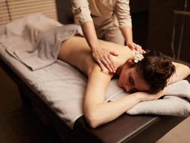 relaxing massage session at spa