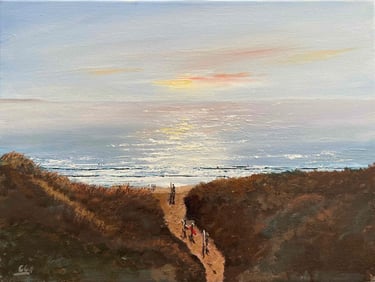 Woolacombe Beach and dunes, North Devon, Surfers