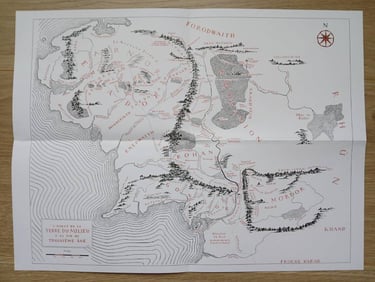 carte de la terre du milieu, le seigneur des anneaux