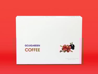 Gojigarden Coffee, a healthy blend infused with the benefits of black goji berries.