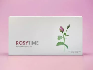 Rosytime rose-based botanical drink, cherished for its nourishing and beauty-enhancing properties