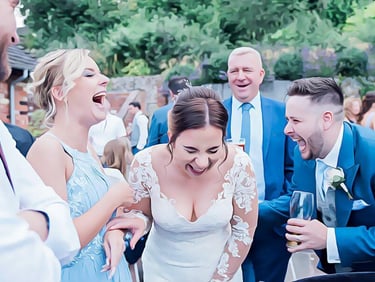 laughing bride