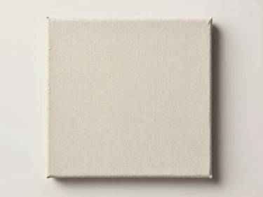Traditional acrylic painting on stretched canvas, photographed flat with studio strobes creating defined edge shadows, texture of canvas weave and brushstroke relief visible, neutral off-white background