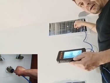 كشف تسربات المياه بالكاميرا الحبل