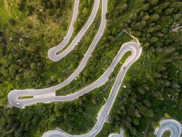 twisting mountain road for drivers