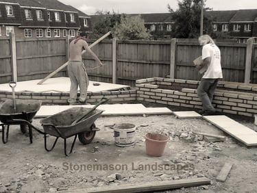 Stonemason Landscapes History Old Photo Bricking & Patios
