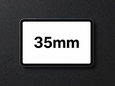 Minimalist web layout on a physical tablet, high-contrast typography, cool studio lighting, dark slate background with cyan accents, 35mm