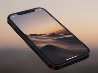 Abstract slow-moving fluid simulation on a mobile screen, soft warm dusk colors, smooth textures