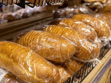 bread wrapped in shelf, shows freshness