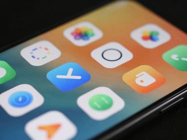 Extreme close-up of a dynamic Material You theme on an Android phone screen, showing smooth color transitions matching the wallpaper