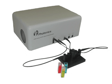 S.I. Photonics Model 440 UV-Vis spectrophotometer with fiber optic cuvette sampling bench