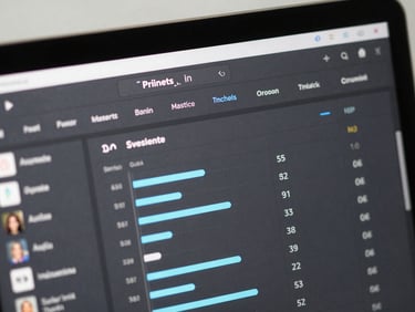 Social media analytics interface displaying automated queue status and brand sentiment metrics, clean slate-gray design