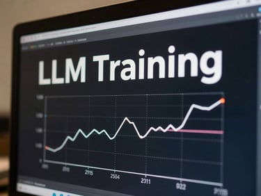 Close-up of terminal window showing LLM training loss curves, crisp white text on dark background.