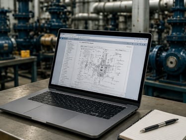 Engineering documentation and industrial equipment coordination for commissioning support