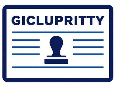 Subtle vector illustration of a calculated stamp duty receipt with an official government stamp, royal blue accents, clean geometric lines