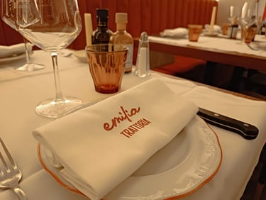Una mise en place semplice ma curata nei dettagli