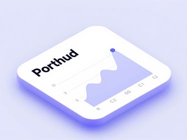Close-up of a minimalist developer portfolio card showing GitHub commit graph and clean typography, isometric