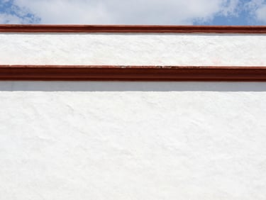 Crisp editorial travel photography of clean architectural details in Oaxaca, vibrant saturated tones, bright natural daylight