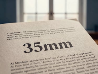 Close-up of legal documents with AI-related keywords, soft natural window light, muted ivory and deep blue tones, architectural depth, 35mm