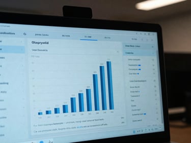 Close-up of a real data dashboard displaying user acquisition metrics, high-contrast cool blue shadows, 35mm