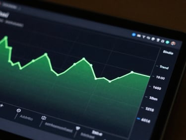 Tight macro shot of a physical Android screen displaying a minimalist dark-mode system monitor app, neon-green graph lines glowing in low ambient light.