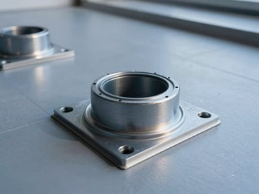 Detailed close-up of an expansion joint cover installed in a commercial building floor, showing precise engineering and material finish, high-contrast daylight.