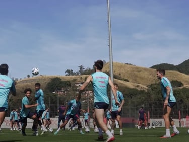 Treino de preparação para partida contra o Vitória, pela 21ª rodada do Brasileirão Betano 2025.