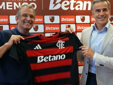 Presidente BAP e representante da Betano, após assinarem o contrato da parceria recorde.